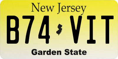 NJ license plate B74VIT