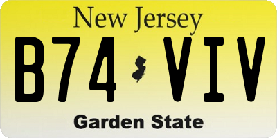 NJ license plate B74VIV