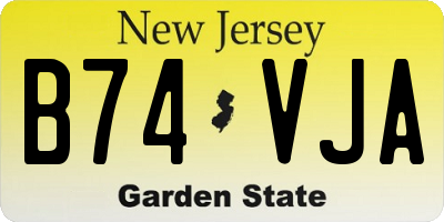 NJ license plate B74VJA
