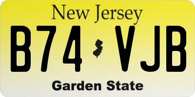 NJ license plate B74VJB