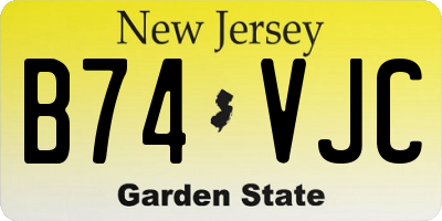 NJ license plate B74VJC