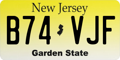 NJ license plate B74VJF