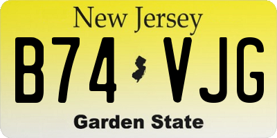 NJ license plate B74VJG