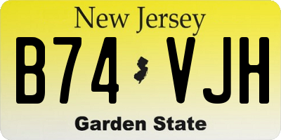NJ license plate B74VJH