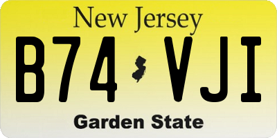 NJ license plate B74VJI
