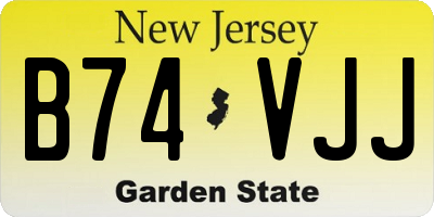 NJ license plate B74VJJ