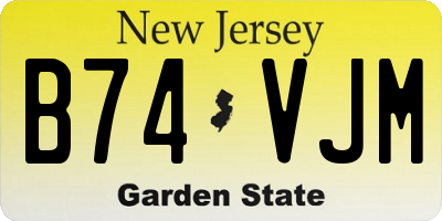 NJ license plate B74VJM