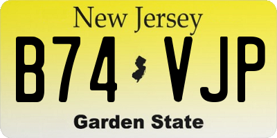 NJ license plate B74VJP