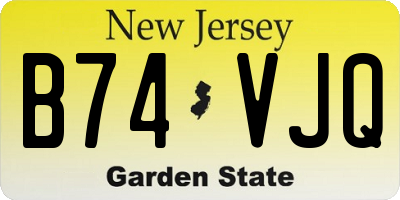 NJ license plate B74VJQ