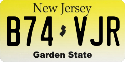 NJ license plate B74VJR