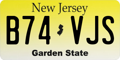 NJ license plate B74VJS