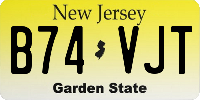 NJ license plate B74VJT