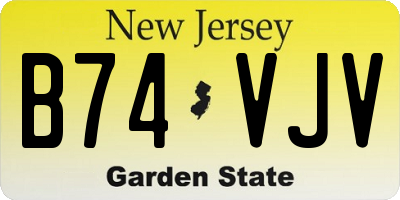 NJ license plate B74VJV