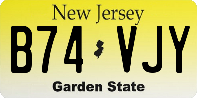 NJ license plate B74VJY