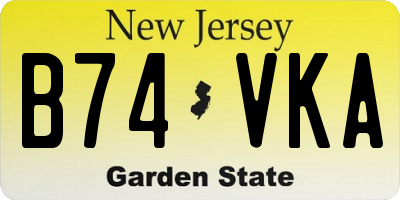 NJ license plate B74VKA