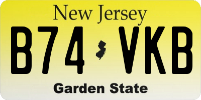 NJ license plate B74VKB