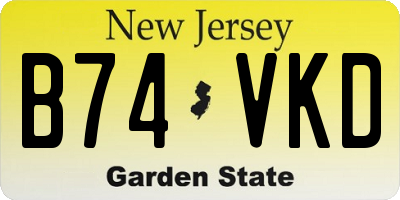 NJ license plate B74VKD