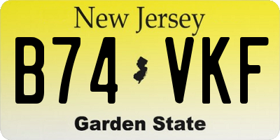 NJ license plate B74VKF