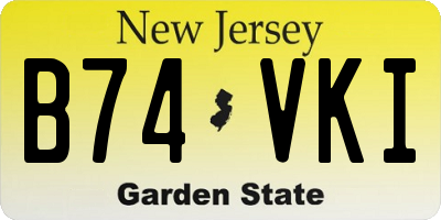 NJ license plate B74VKI