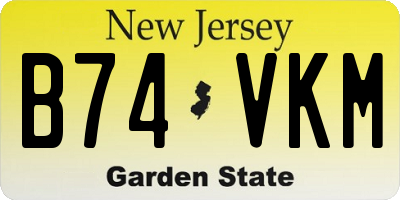 NJ license plate B74VKM