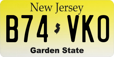 NJ license plate B74VKO
