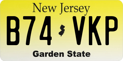 NJ license plate B74VKP