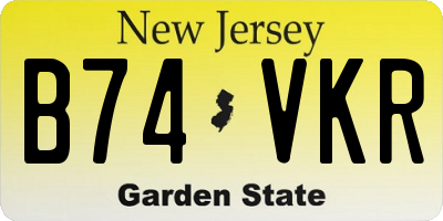 NJ license plate B74VKR