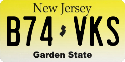 NJ license plate B74VKS