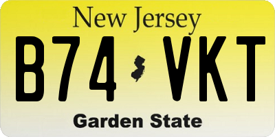 NJ license plate B74VKT