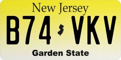 NJ license plate B74VKV