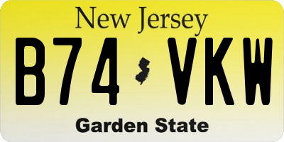 NJ license plate B74VKW