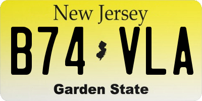 NJ license plate B74VLA