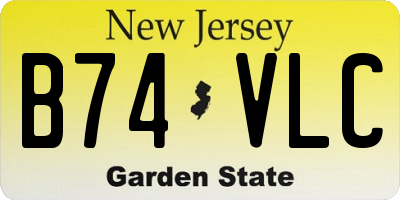 NJ license plate B74VLC