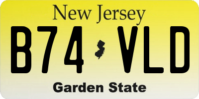 NJ license plate B74VLD