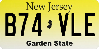 NJ license plate B74VLE