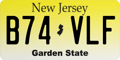 NJ license plate B74VLF