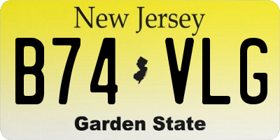 NJ license plate B74VLG