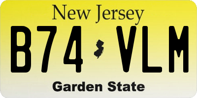 NJ license plate B74VLM