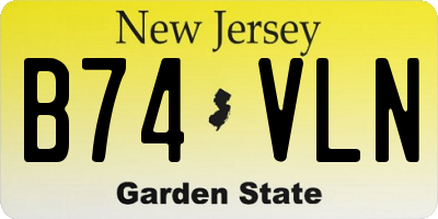 NJ license plate B74VLN