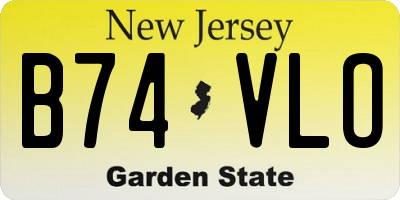 NJ license plate B74VLO