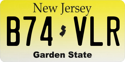 NJ license plate B74VLR