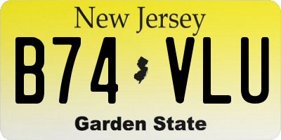 NJ license plate B74VLU