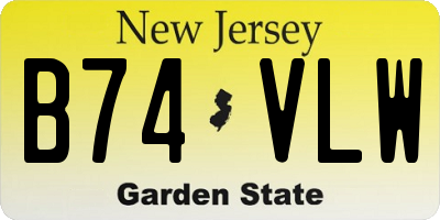 NJ license plate B74VLW