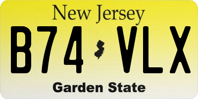 NJ license plate B74VLX