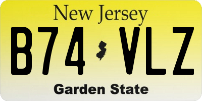 NJ license plate B74VLZ