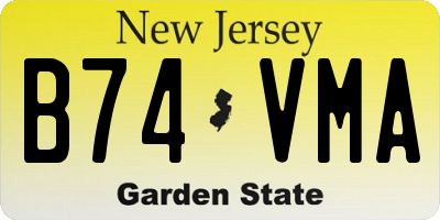 NJ license plate B74VMA