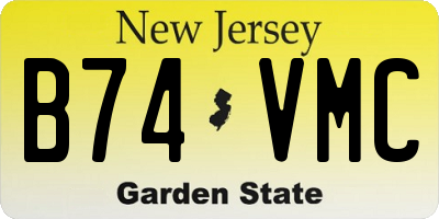 NJ license plate B74VMC
