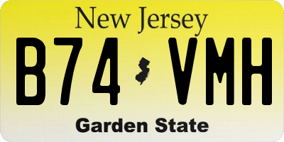 NJ license plate B74VMH