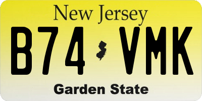 NJ license plate B74VMK