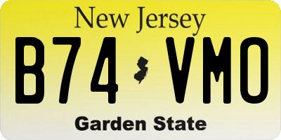 NJ license plate B74VMO
